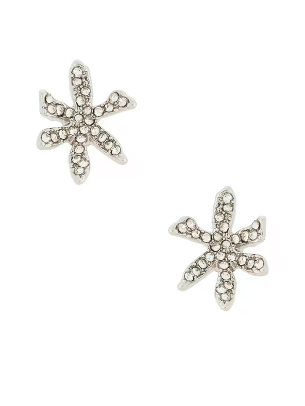 Pave Water Lily Stud Earrings in Crystal